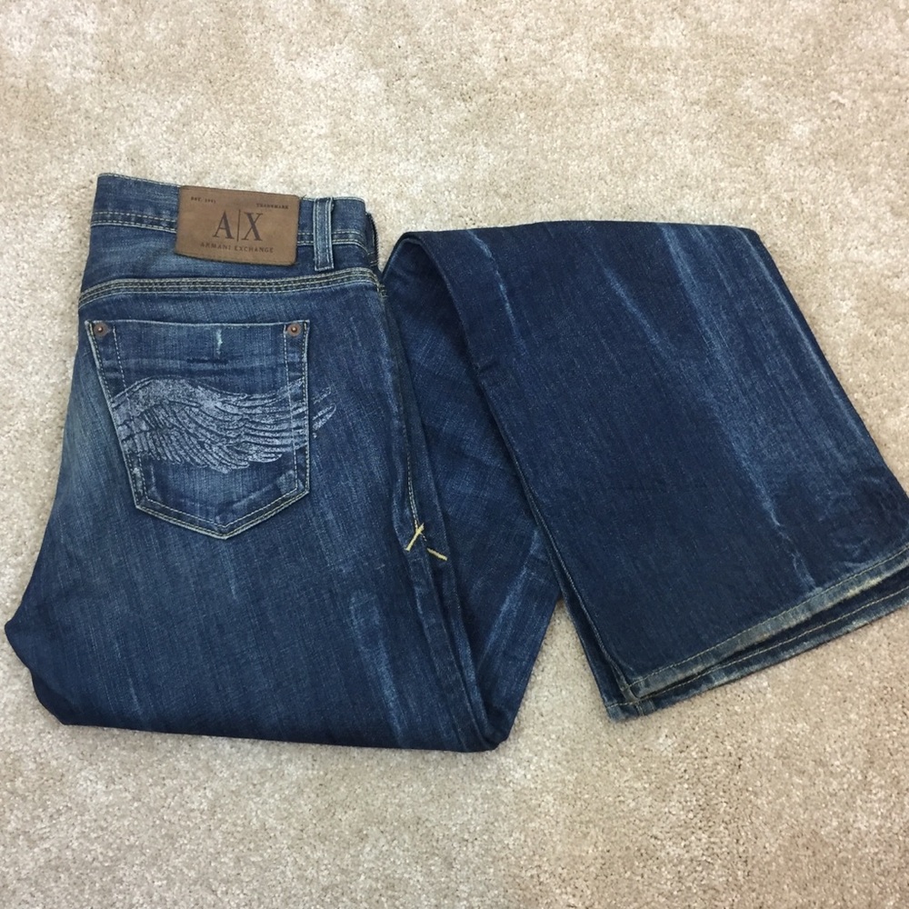 🗽 ARMANI EXCHANGE Boot Cut WINGS Denim JEANS. 6 - Picture 8 of 8